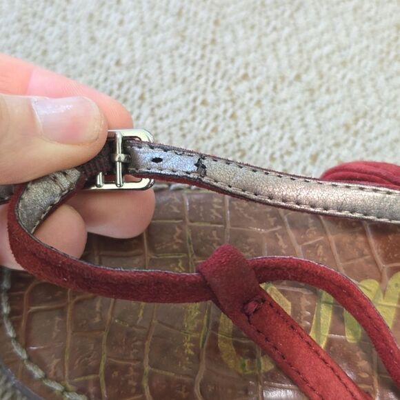 Sam Edleman Burgundy Suede Gigi Thong Sandals - Size 8.5 - Picture 7 of 15